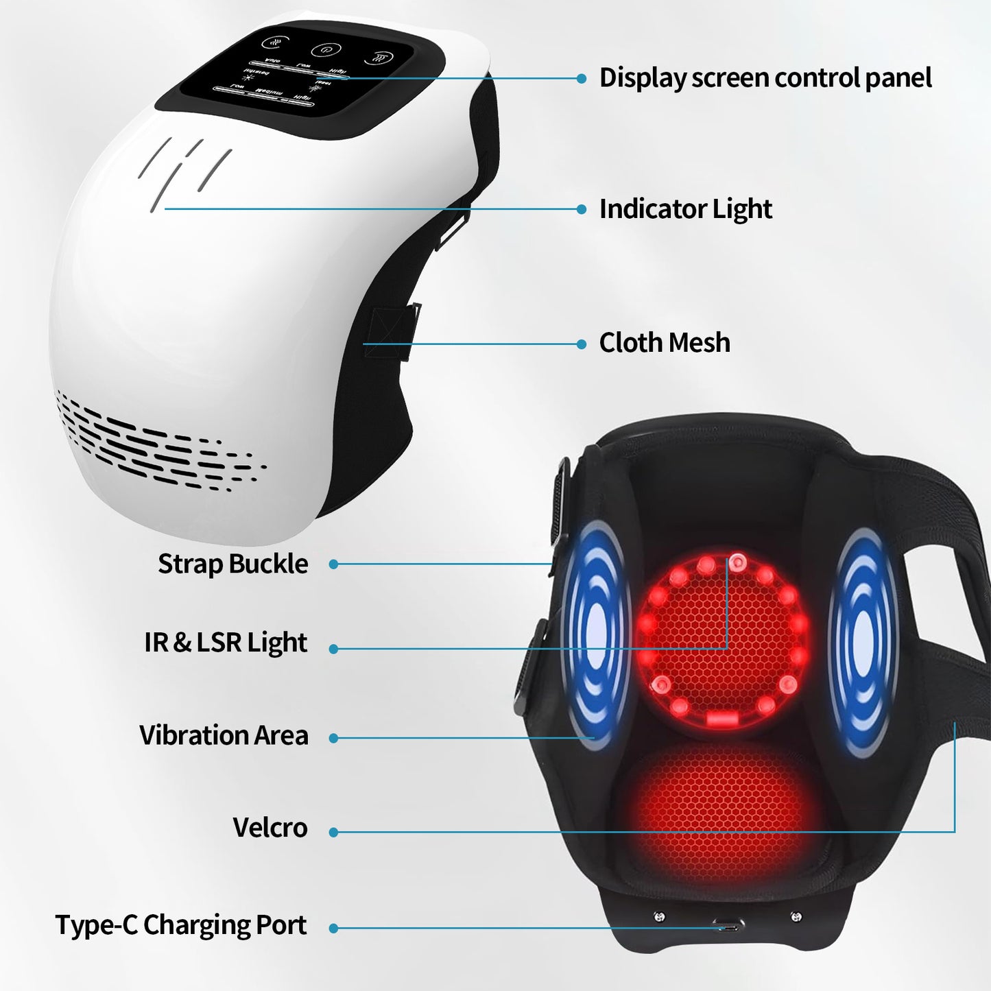 Heated Knee Massager - Rechargeable with Infrared & Vibration