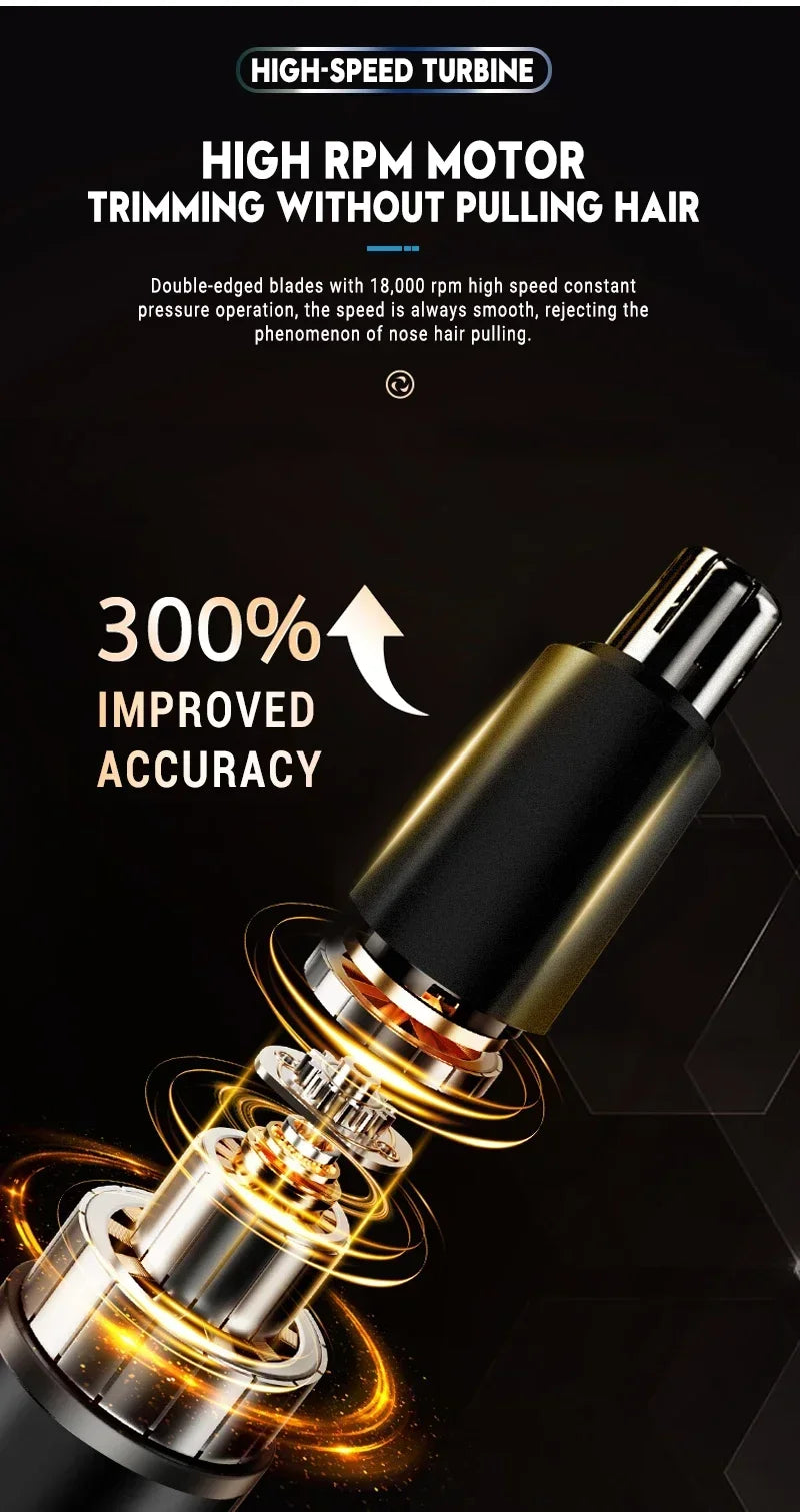 2-in-1 Electric Ear and Nose Hair Trimmer - Painless