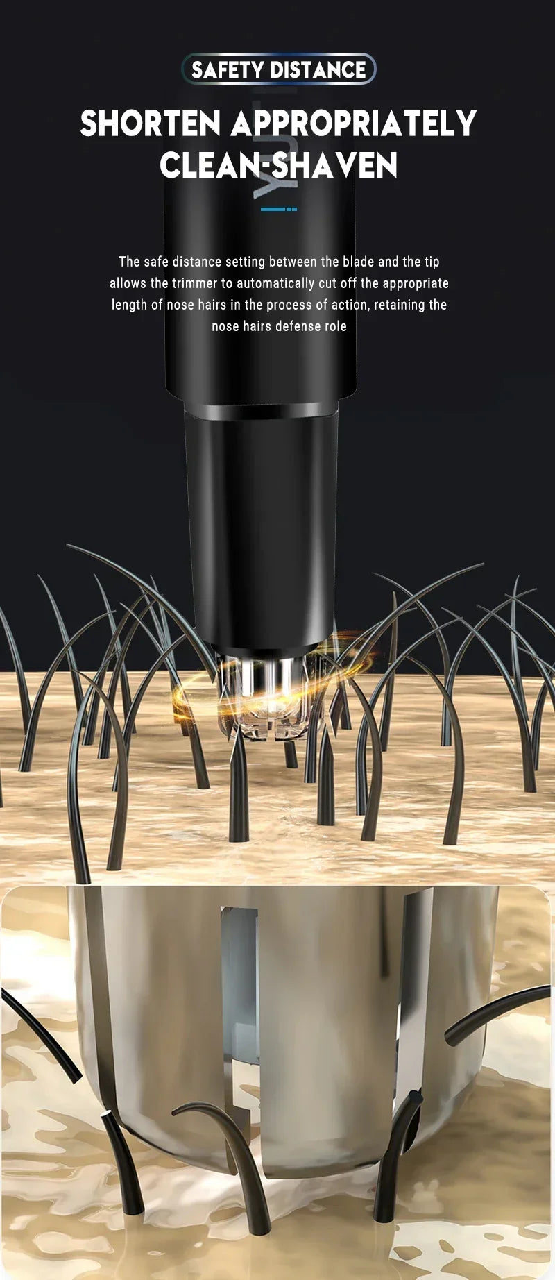 2-in-1 Electric Ear and Nose Hair Trimmer - Painless