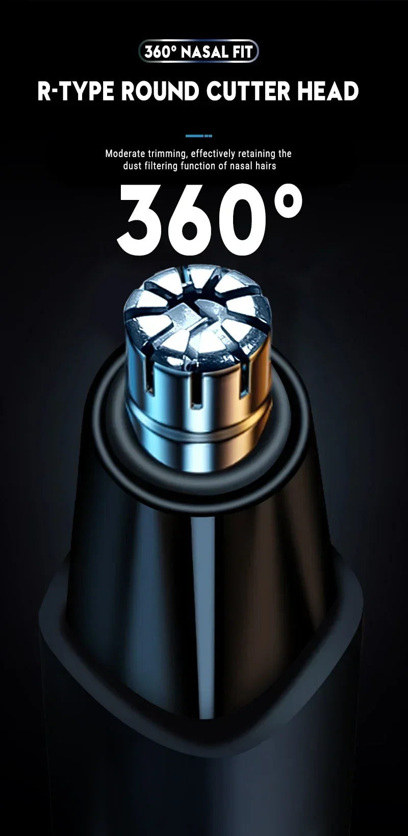 2-in-1 Electric Ear and Nose Hair Trimmer - Painless