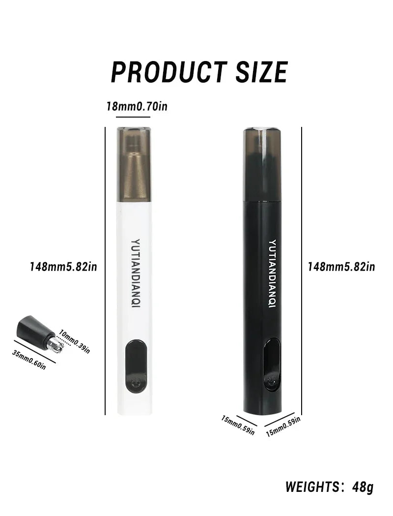 2-in-1 Electric Ear and Nose Hair Trimmer - Painless