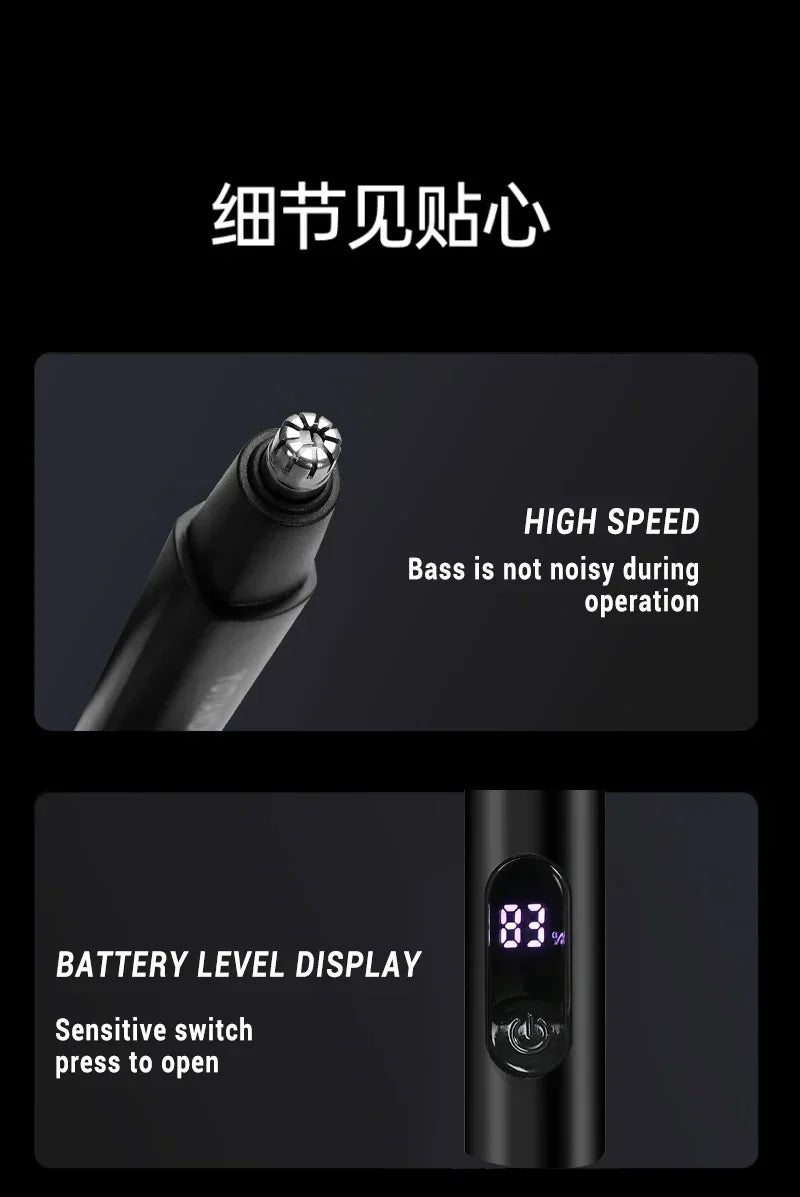 2-in-1 Electric Ear and Nose Hair Trimmer - Painless