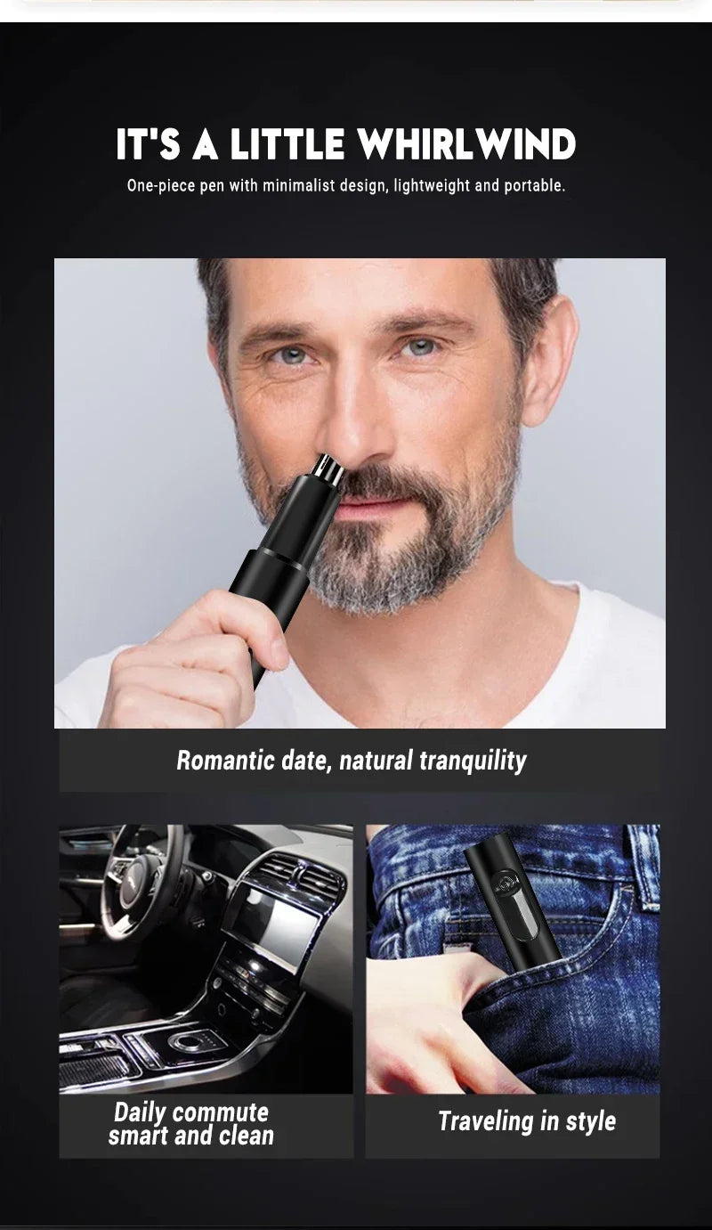 2-in-1 Electric Ear and Nose Hair Trimmer - Painless